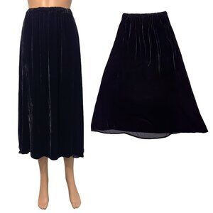 CP Shades Silk Velvet Ankle Length A-Line Skirt Women’s Small